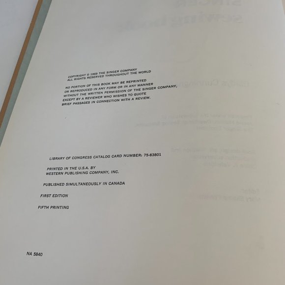 SINGER SEWING BOOK GLADYS CUNNINGHAM HC 1969 FIRST EDITION 5th printing - Picture 4 of 11